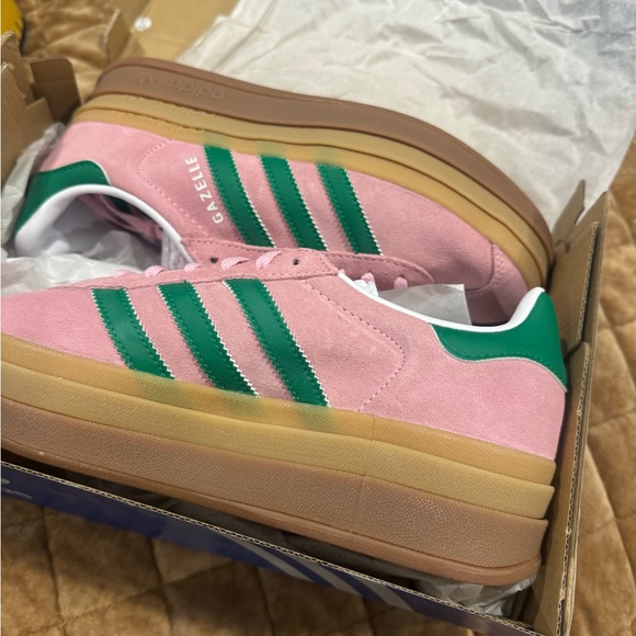 adidas Shoes - Adidas GAZELLE BOLD Suede Sneakers in Pink and Green- cute comfy classics🩷💚